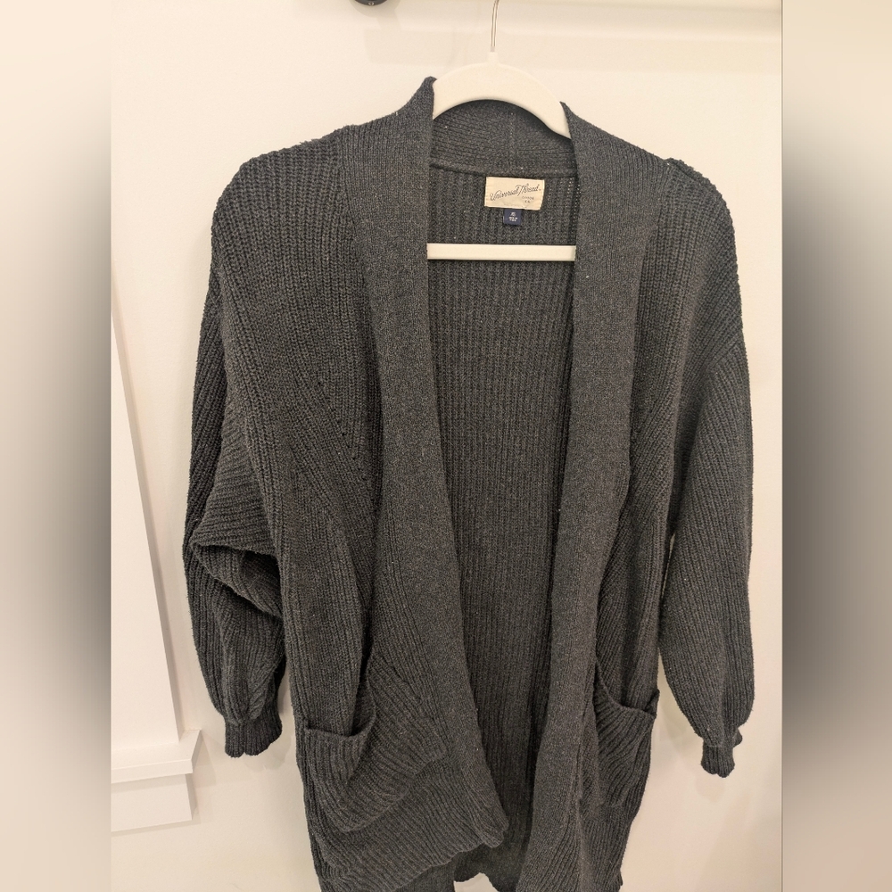 Universal Thread Charcoal Open-Front 100 Percent Cotton Cardigan
